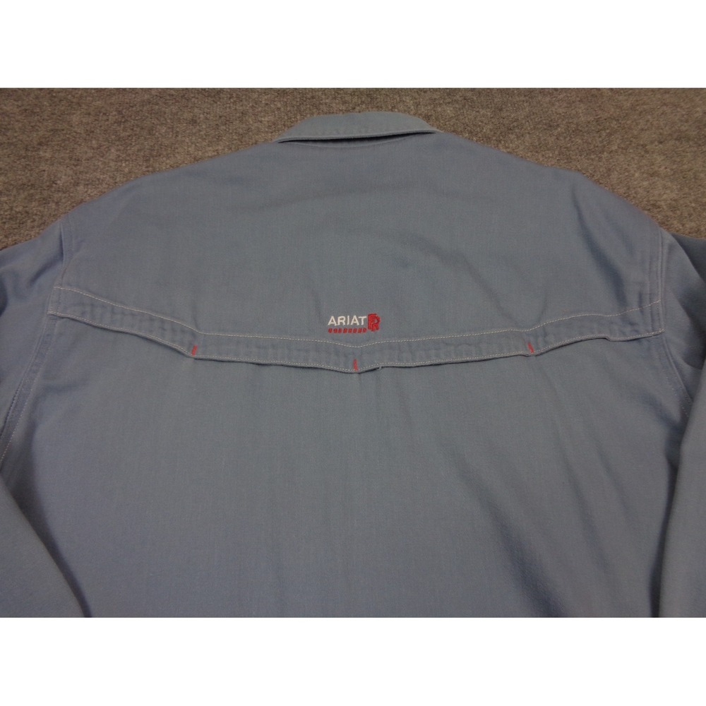Ariat FR Shirt Mens XL Blue Workwear Long Sleeve Button Work Flame Resistant - Picture 6 of 11